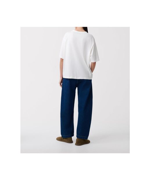 Studio Nicholson White Crew Neck Short-Sleeved T-Shirt