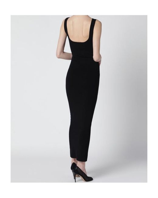 Entire studios Black Square Neck Midi Dress