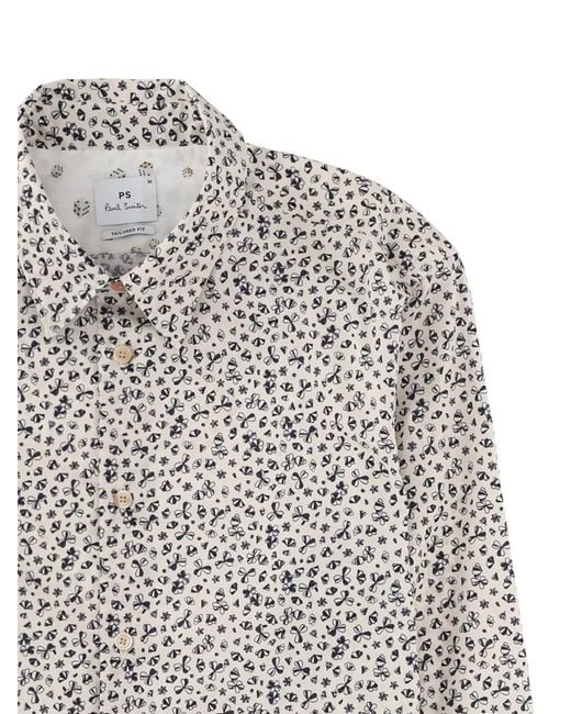 Paul Smith Gray Ps Paul Smith Micro Print Shirt for men
