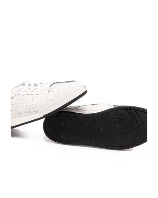 Fendi White Match Low-Top Sneakers for men
