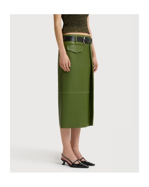 Marni Green Asymmetric Pocket Midi Skirt
