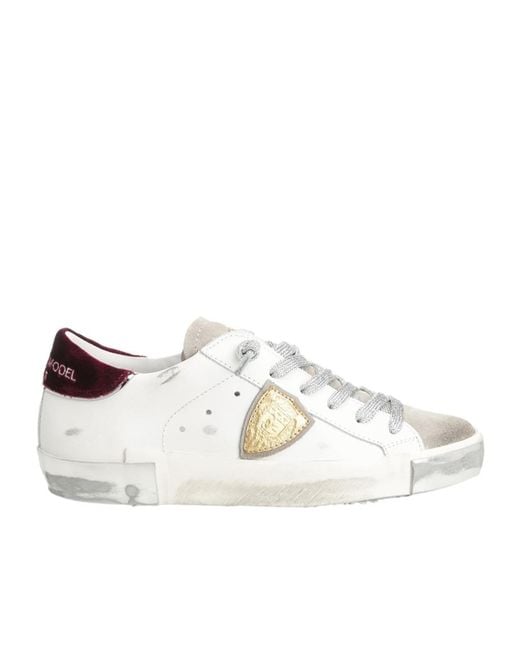 Philippe Model White Logo Strap Sneakers