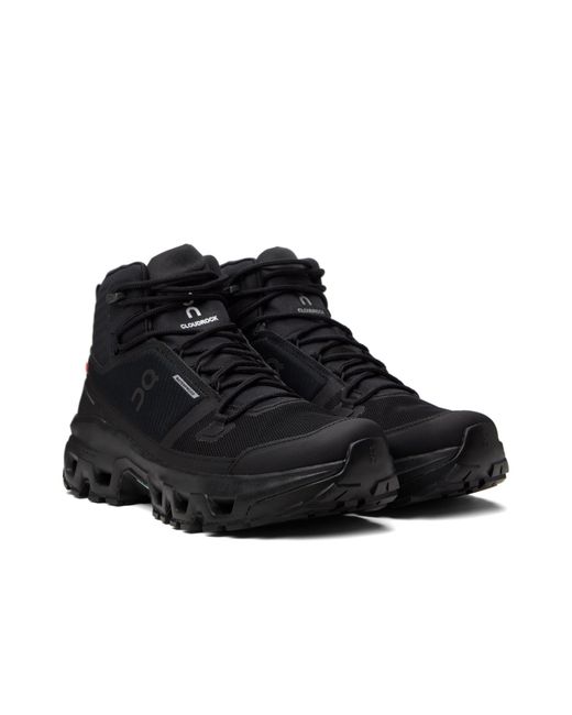 On Shoes Black Cloudrock Mid Wp Sneakers for men