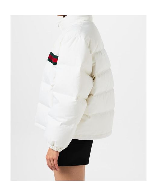 Gucci White Twill Bomber Jacket