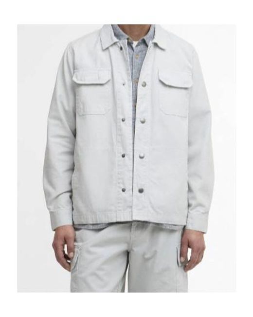 Barbour White Draftmen Cotton Slub Overshirt for men