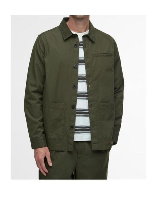 Barbour Green Shirt-Style Casual Jacket for men