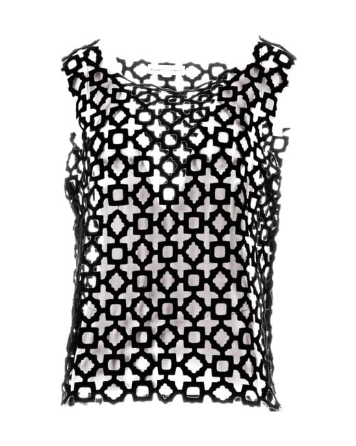 Niccolò Pasqualetti Black Carta Geometric-Lace Tank Top