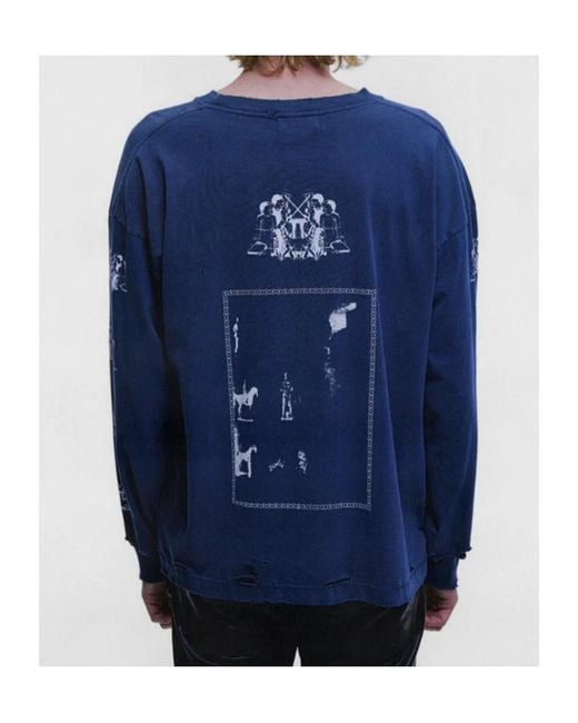 Enfants Riches Deprimes Blue Enfants Riches Déprimés Long-Sleeved Distressed T-Shirt for men