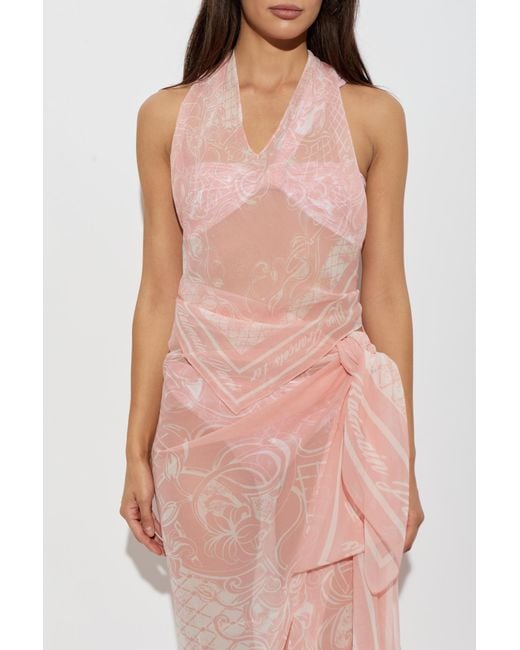 Balmain Pink Tie-Front Top