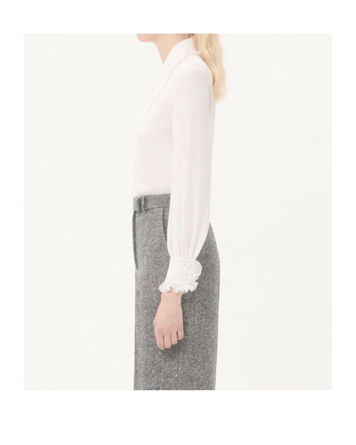 Valentino White Crepe De Chine Shirt