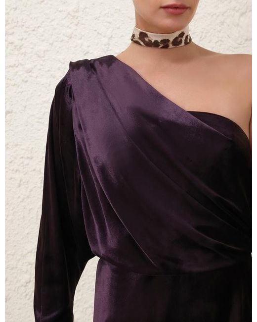 Zimmermann Black Illustration Asymmetric Gown