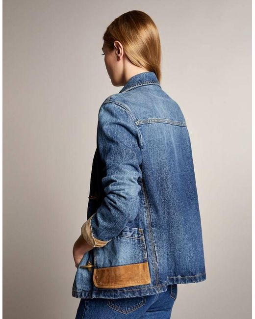 Fay Blue Hook-Closure Denim Jacket