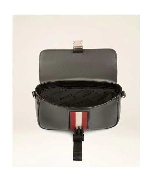 Bally Black Striped Shoulder Bag for men