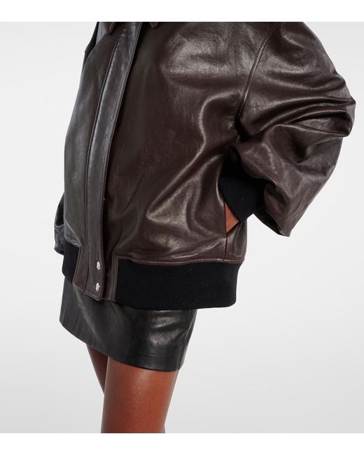 Khaite Brown Shelman Leather Blouson