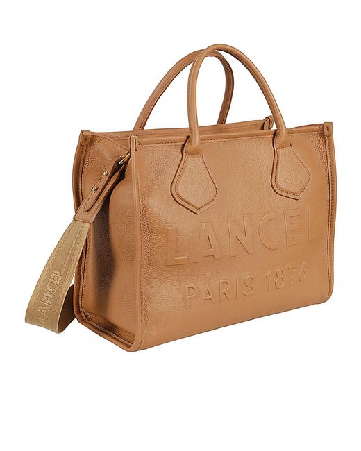 Lancel Brown Double Handle Shoulder Bag