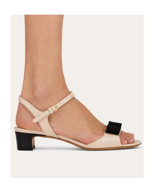 Ferragamo Natural Vara Bow Sandals
