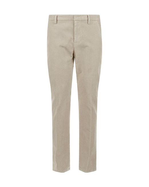 Dondup Gray Slim Corduroy Pants for men
