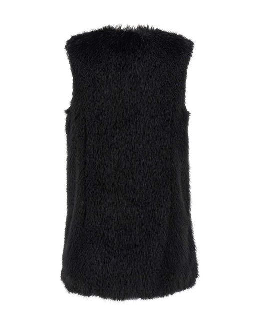 Herno Black Faux-Fur Sleeveless Gilet