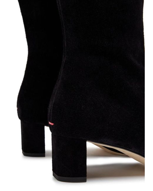 Aeyde Black Marty 50 Suede Knee-High Boots