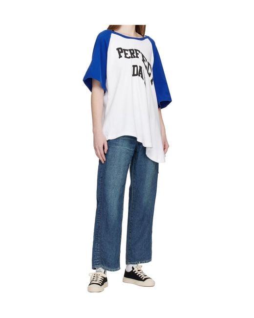 Undercover Blue Asymmetrical Short-Sleeved T-Shirt