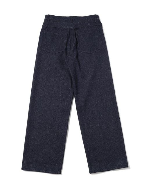 Auralee Blue Wide-Leg Casual Trousers for men