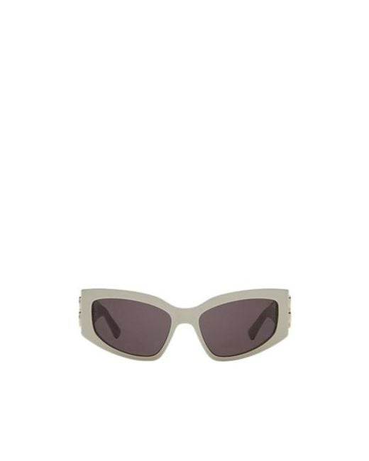 Balenciaga White Simple Rectangular Sunglasses