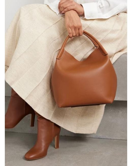 Loro Piana Brown Bale Large Leather Bag