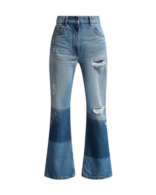 Moncler Blue X Palm Angels Straight Leg Distressed Jeans