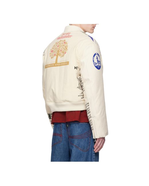 MARINE SERRE White Regenerated Printed Bomber Jacket for men