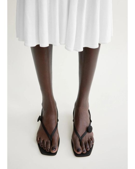 Totême  Black Square-Toe High-Heeled Sandals