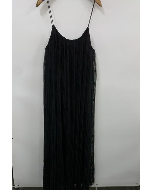 Totême Black Totême Floral Tulle Midi Slip Dress