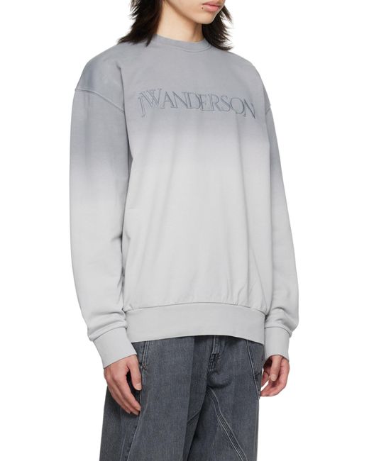 J.W. Anderson Gray Jw Anderson Logo-Embroidered Gradient Sweatshirt for men
