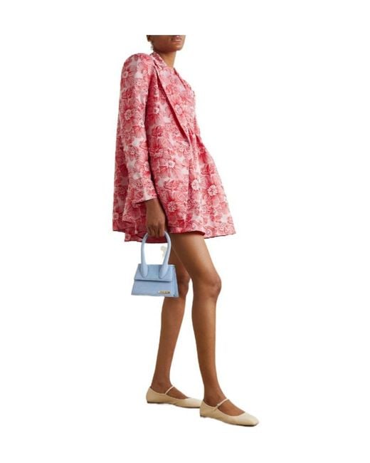BATSHEVA Red Floral Jacquard Blazer