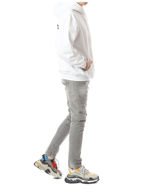 Balenciaga White Felpa Con Cappuccio