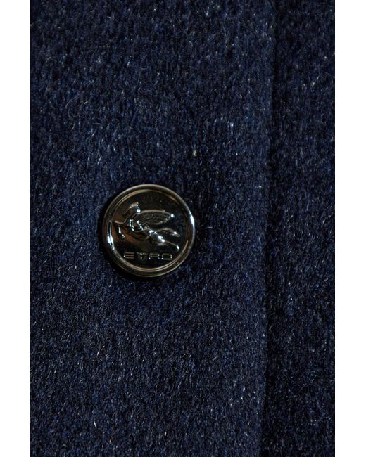 Etro Blue Patch-Pocket Cashmere Jacket for men