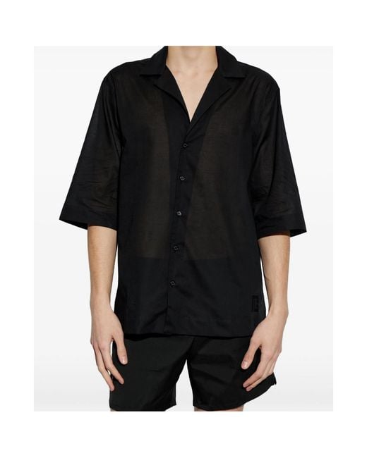 Balmain Black Sheer Short Sleeve Shirt for men