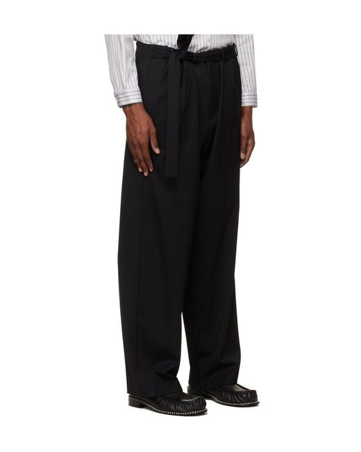 Kiko Kostadinov Black Drawstring Wide-Leg Trousers for men