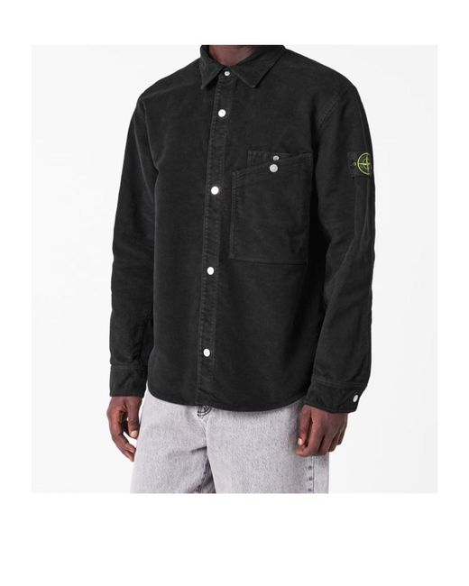 Stone Island Black Mskin Overshirt for men