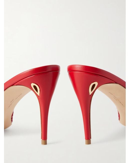 JENNIFER CHAMANDI Red 85Mm Guido Heeled Mules
