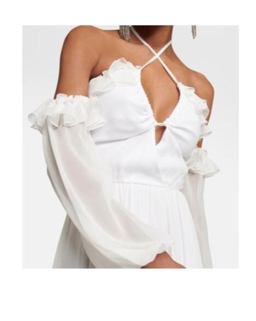 Giambattista Valli White Off-The-Shoulder Silk Gown
