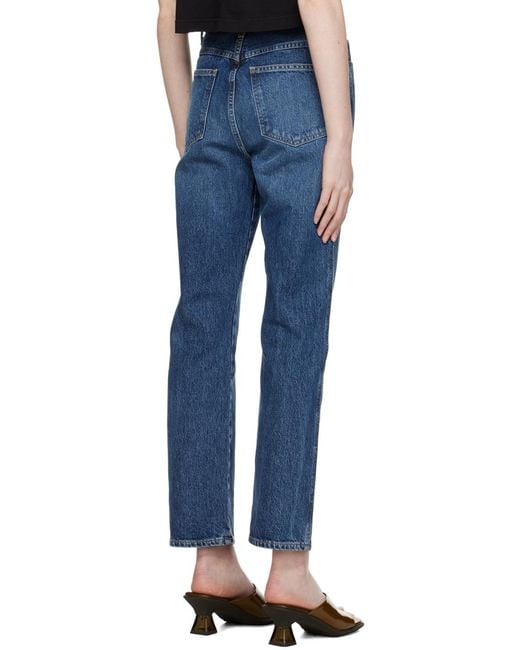 Agolde Blue Kick High-Waisted Jeans