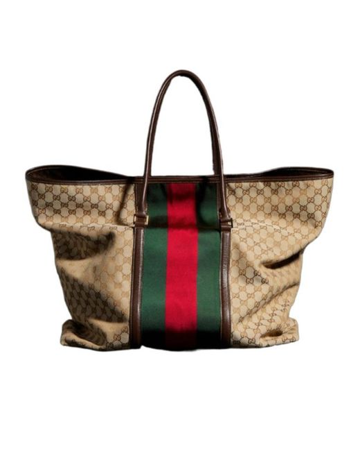 Gucci Brown Medium Gg Duffle Bag With Web for men
