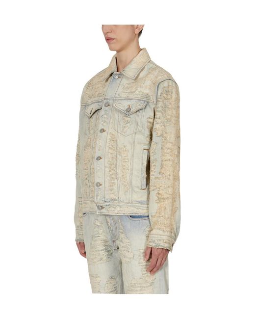 1017 ALYX 9SM Natural 1017 9Sm Distressed Long-Sleeved Denim Jacket for men