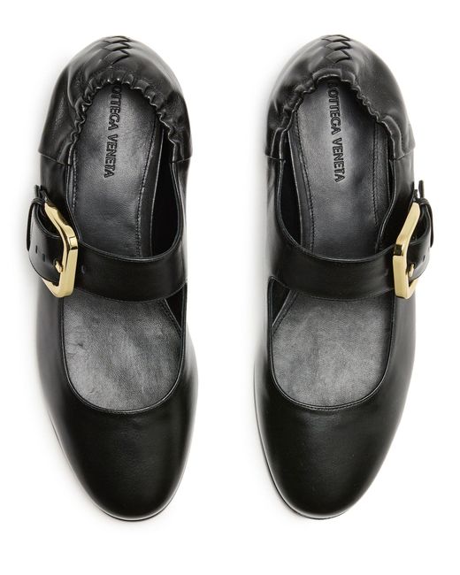 Bottega Veneta Black Mary-Jane Ballet Flats
