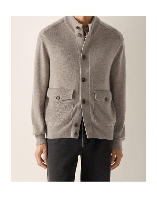Zegna Gray Button-Up Cardigan for men