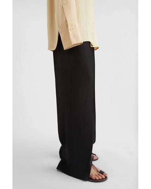 Jil Sander Black Pleat-Detailed Straight-Leg Trousers