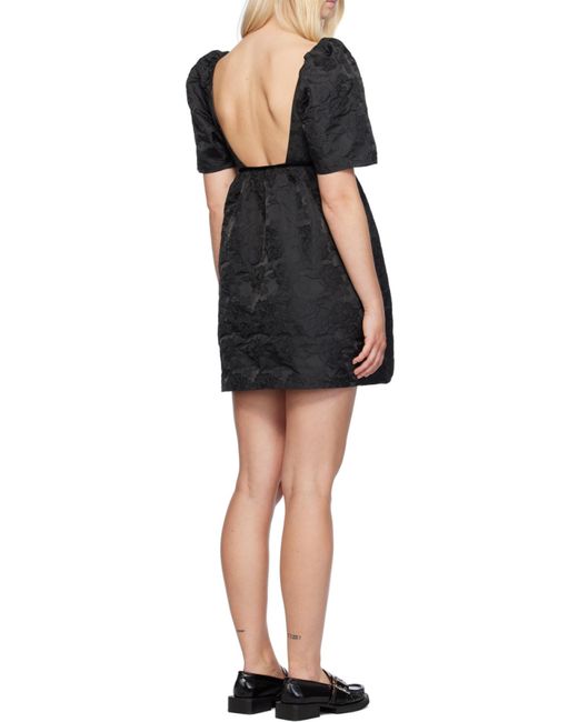 Ganni Black Floral Pattern Dress