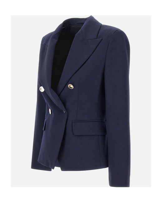 Marella Blue Double-Breasted Suit Jacket