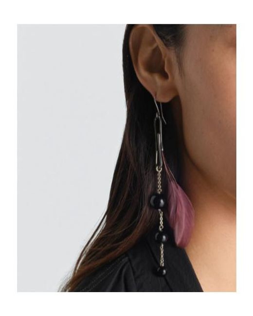 Lemaire Pink Feather Dot Earring