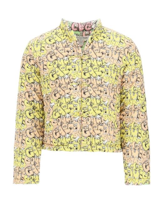 Comme des Garçons Metallic Logo-Print Padded Jacket for men